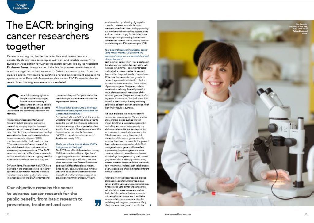 Bringing cancer researchers together: Interview with EACR President in Research Features