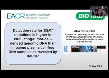 VIDEO | Detection rate for ESR1 mutations is higher in CTC-derived genomic DNA than in paired plasma cell-free DNA samples as revealed by ddPCR